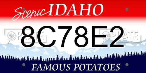 8C78E2 Idaho License Plate