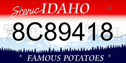 8C89418 Idaho License Plate