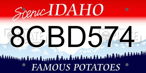 8CBD574 Idaho License Plate