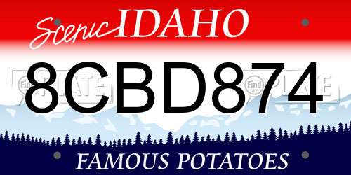 8CBD874 Idaho License Plate