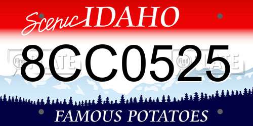 8CC0525 Idaho License Plate