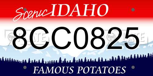 8CC0825 Idaho License Plate