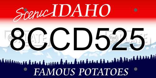 8CCD525 Idaho License Plate