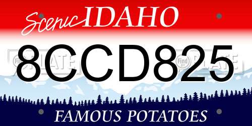 8CCD825 Idaho License Plate
