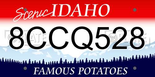 8CCQ528 Idaho License Plate