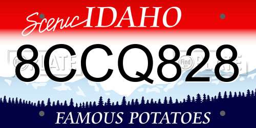 8CCQ828 Idaho License Plate