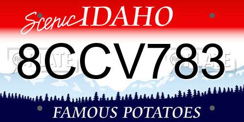 8CCV783 Idaho License Plate