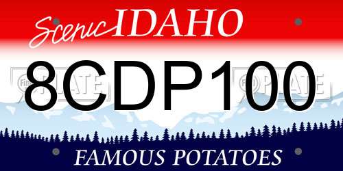 8CDP100 Idaho License Plate