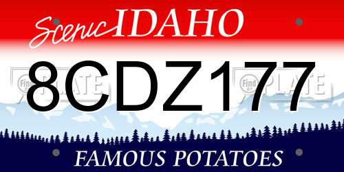 8CDZ177 Idaho License Plate