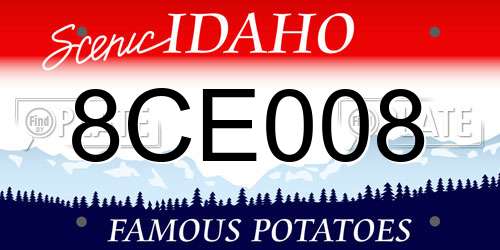 8CE008 Idaho License Plate