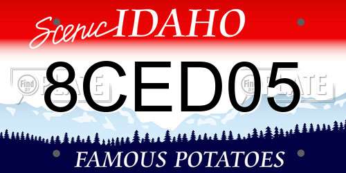 8CED05 Idaho License Plate