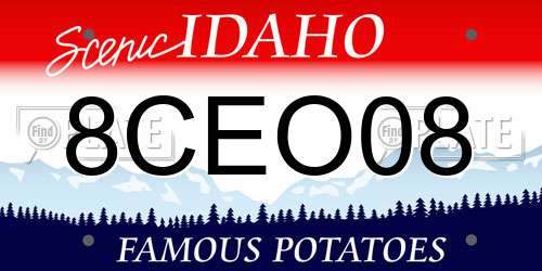 8CEO08 Idaho License Plate