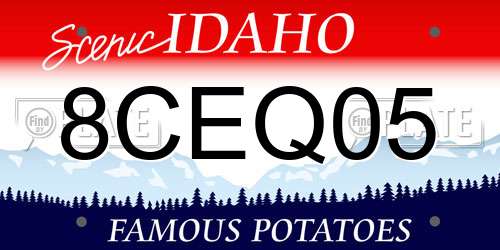 8CEQ05 Idaho License Plate