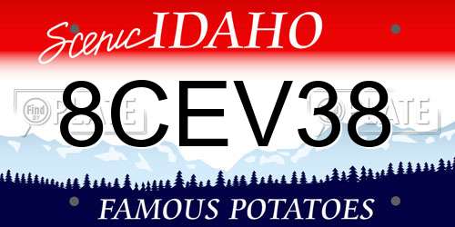 8CEV38 Idaho License Plate