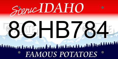 8CHB784 Idaho License Plate