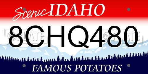 8CHQ480 Idaho License Plate
