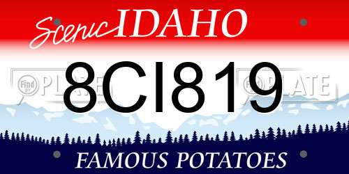 8CI819 Idaho License Plate