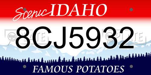 8CJ5932 Idaho License Plate