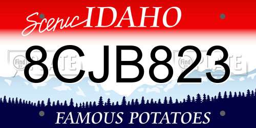 8CJB823 Idaho License Plate