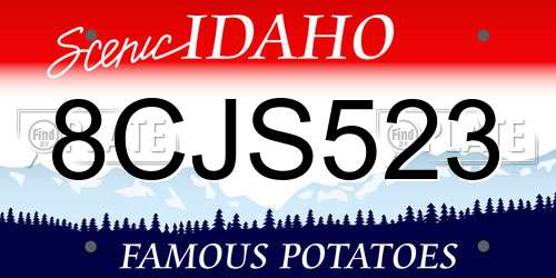 8CJS523 Idaho License Plate