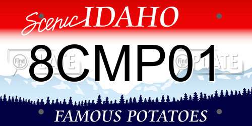 8CMP01 Idaho License Plate