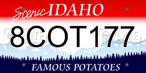 8COT177 Idaho License Plate