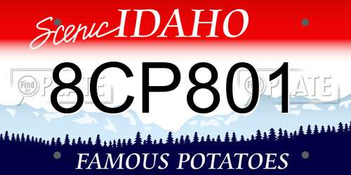 8CP801 Idaho License Plate