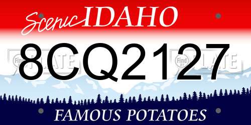 8CQ2127 Idaho License Plate