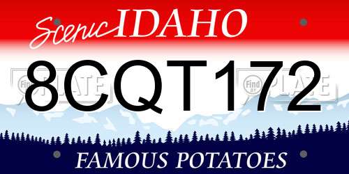 8CQT172 Idaho License Plate