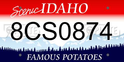 8CS0874 Idaho License Plate
