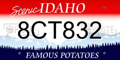 8CT832 Idaho License Plate