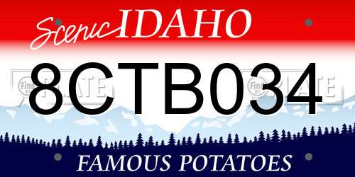8CTB034 Idaho License Plate