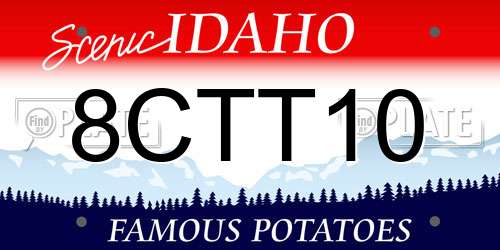 8CTT10 Idaho License Plate