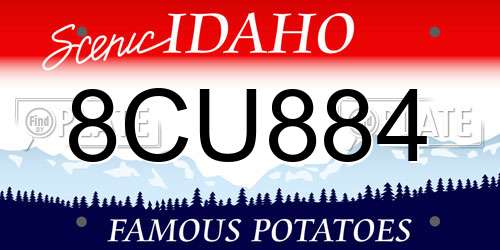8CU884 Idaho License Plate