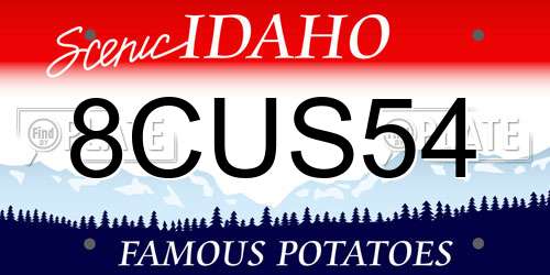 8CUS54 Idaho License Plate