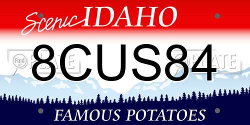 8CUS84 Idaho License Plate