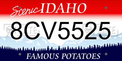 8CV5525 Idaho License Plate