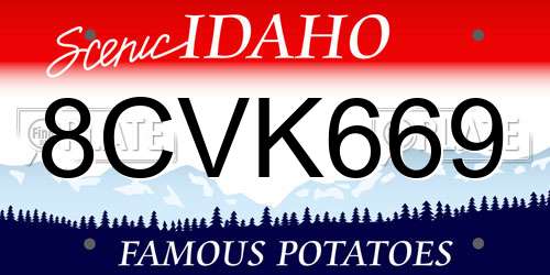 8CVK669 Idaho License Plate