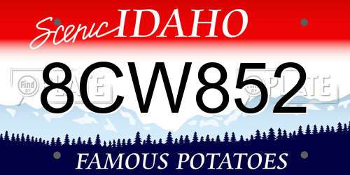 8CW852 Idaho License Plate