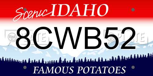 8CWB52 Idaho License Plate