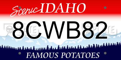 8CWB82 Idaho License Plate