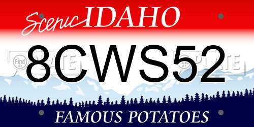8CWS52 Idaho License Plate