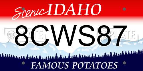 8CWS87 Idaho License Plate