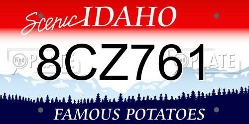 8CZ761 Idaho License Plate