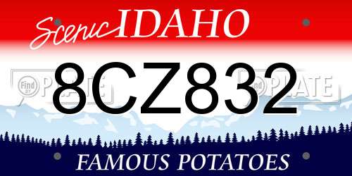 8CZ832 Idaho License Plate