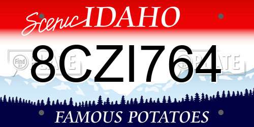 8CZI764 Idaho License Plate