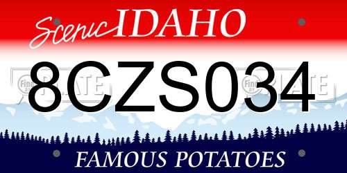 8CZS034 Idaho License Plate