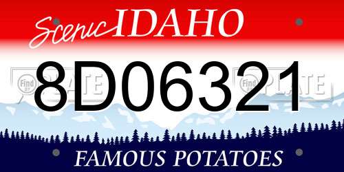 8D06321 Idaho License Plate