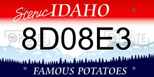 8D08E3 Idaho License Plate