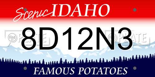 8D12N3 Idaho License Plate